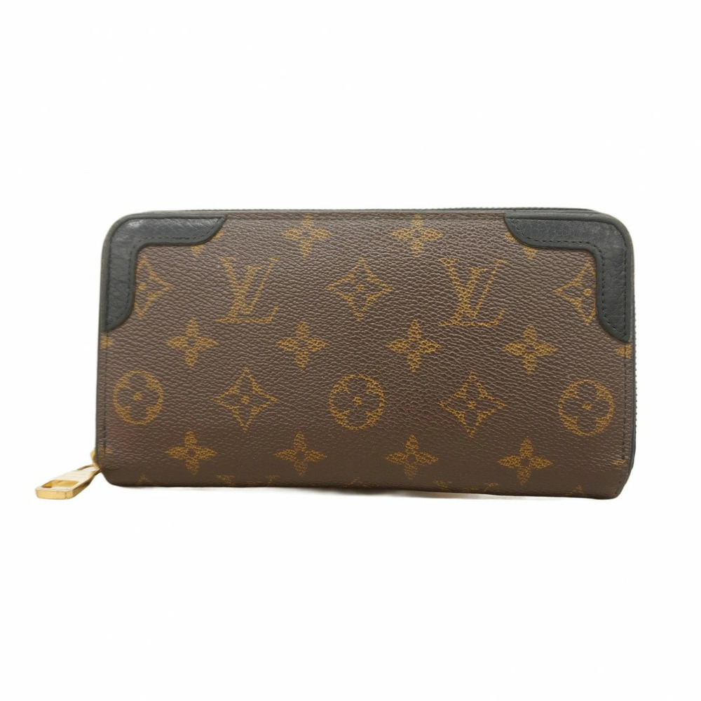Louis Vuitton Retiro Noir Zippy Monogram Brown Wallet Black Black Brown - Picture 2 of 13